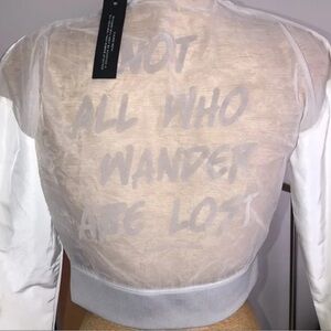 Lanier De Voir White Sheer Jacket NOT ALL WHO WANDER ARE LOST